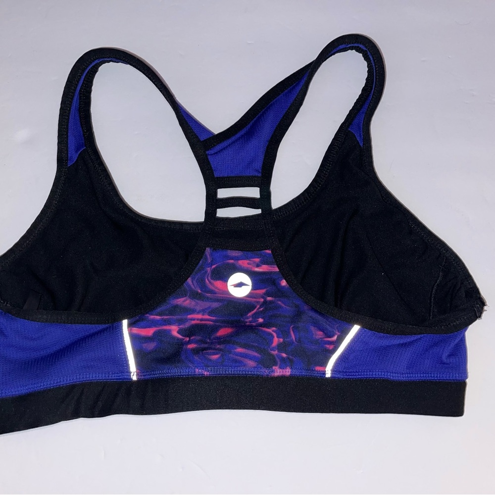 Avia Purple & Pink Patterned Racerback Sports Bra - Picture 3 of 5